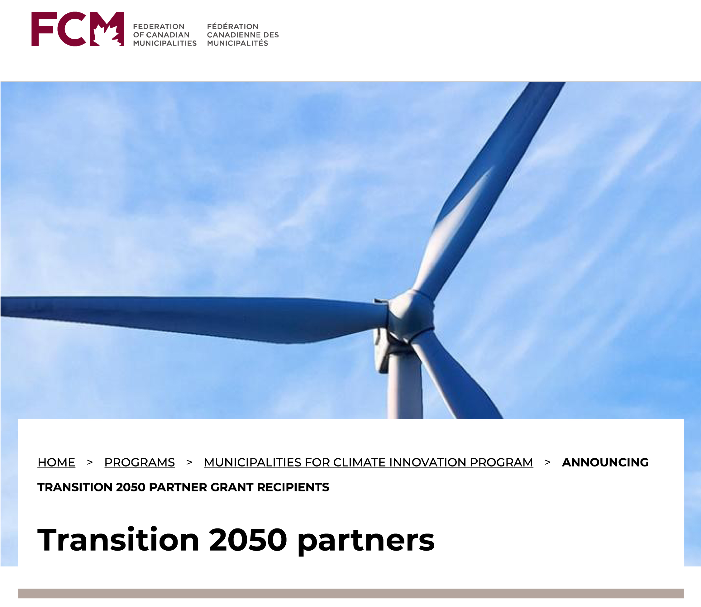 Transition 2050 – Federation of Canadian Municipalities (FCM ...